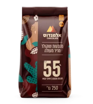אלמנדוס - מטבעות שוקולד מריר 55%